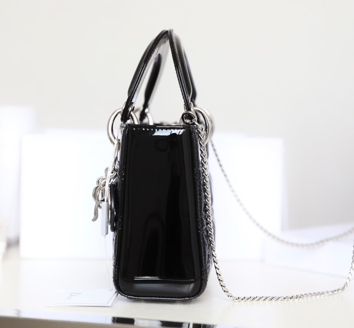 Dior Lady Dior Mini Black Calfskin - Image 4