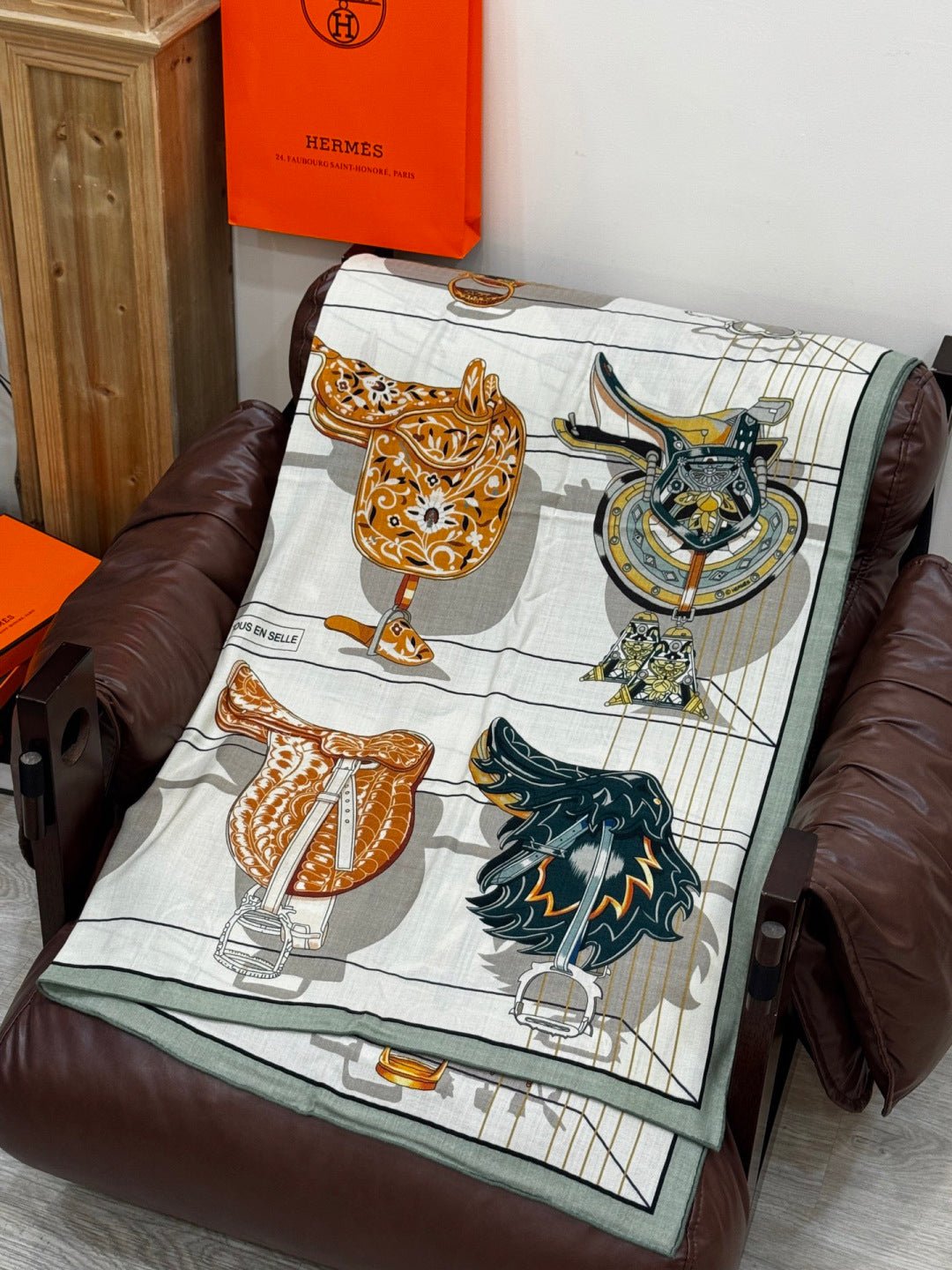 Hermès Silk Animal Shawl - Image 9