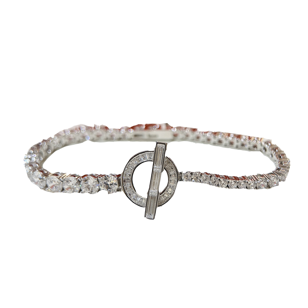 Hermès Full Paved Crystal T-Bar Bracelet