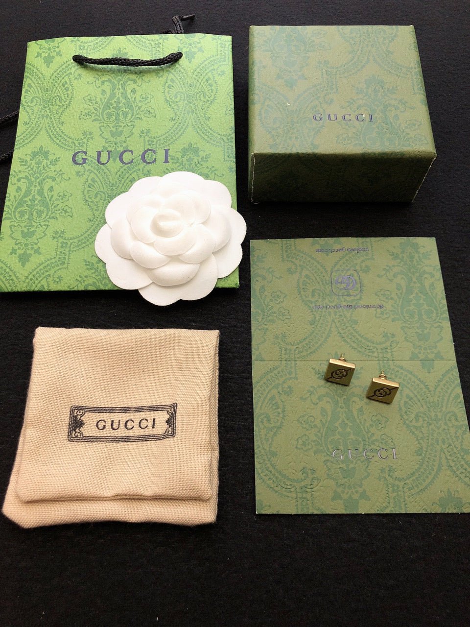 Alternative view of 18K Double Gucci Cube Earrings
