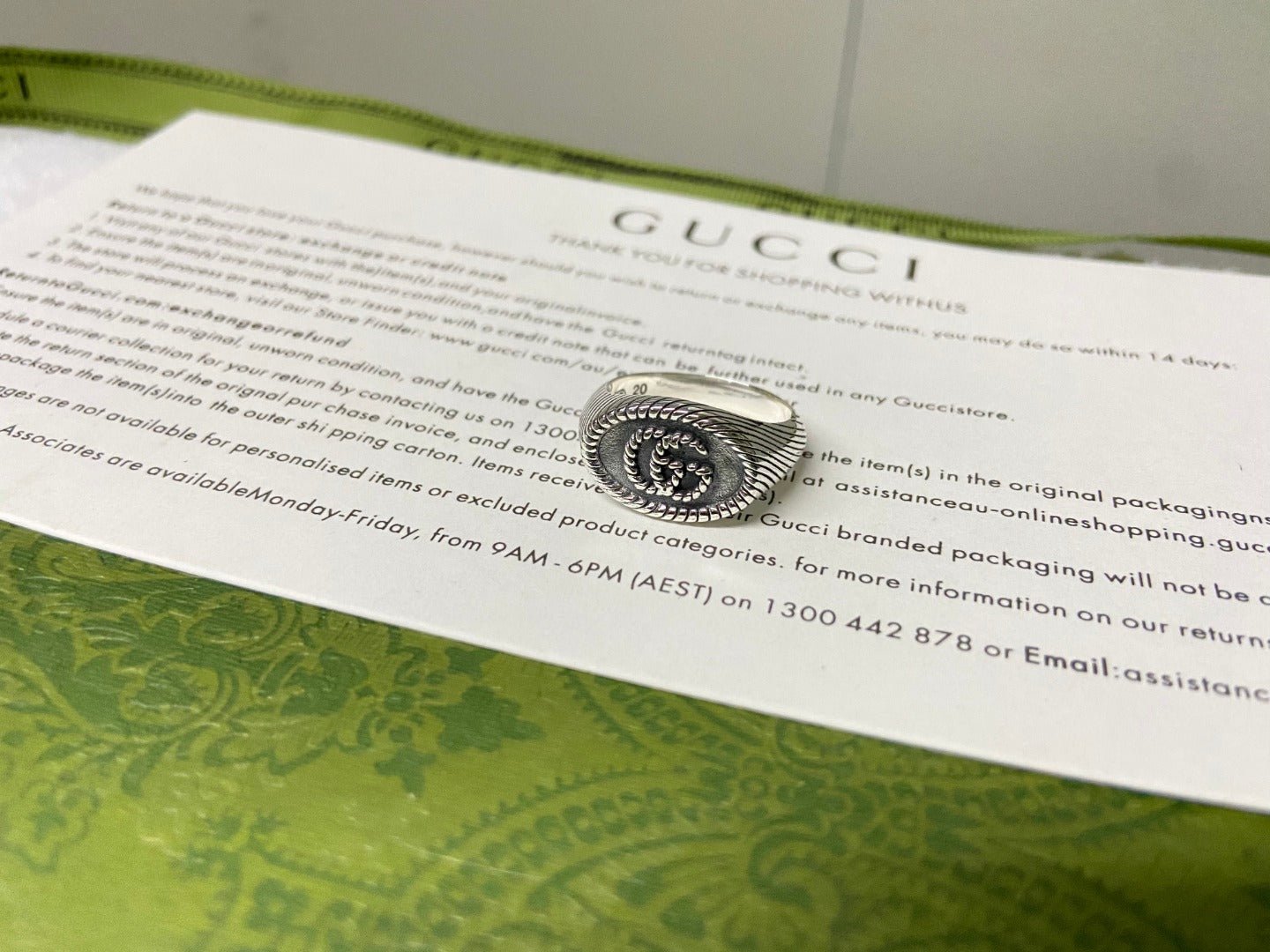 GUCCI Twisted Rope GG Signet Silver Ring - Image 10