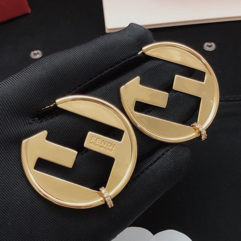 FENDI Metal FF Logo Large Earring