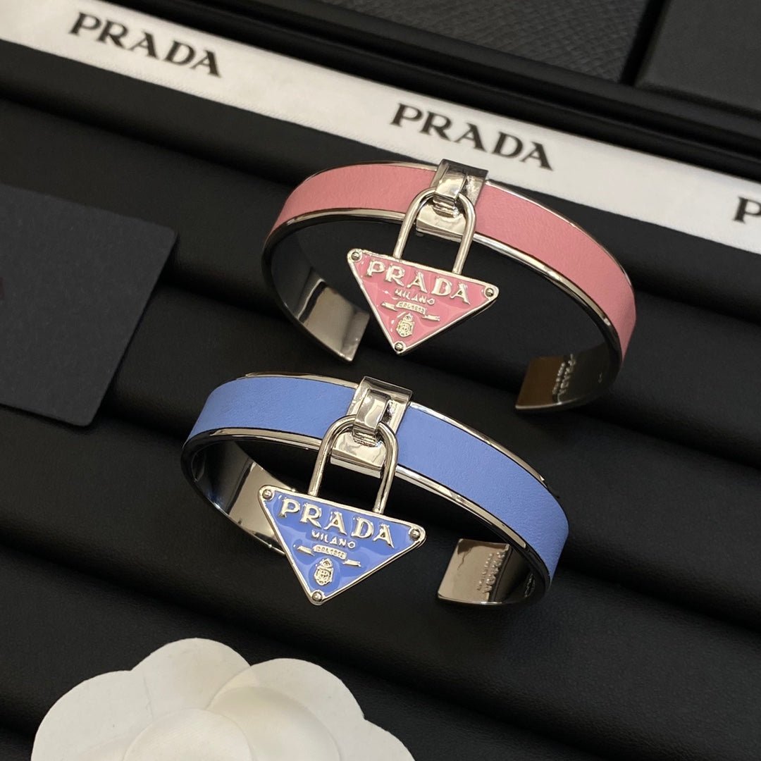 Prada Style Enamel Cuff Precious Metal - Image 3