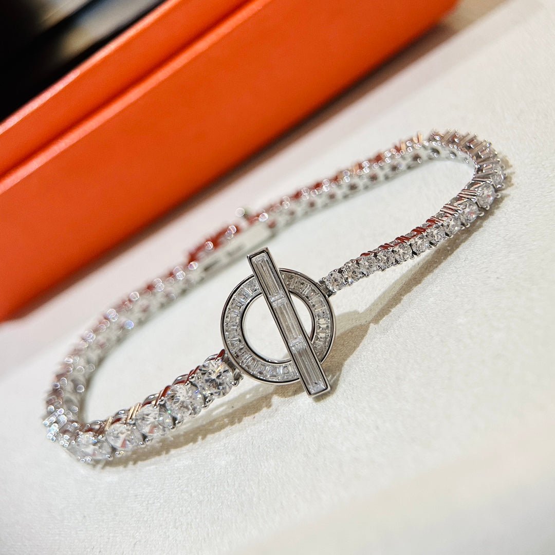Alternative view of Hermès Full Paved Crystal T-Bar Bracelet