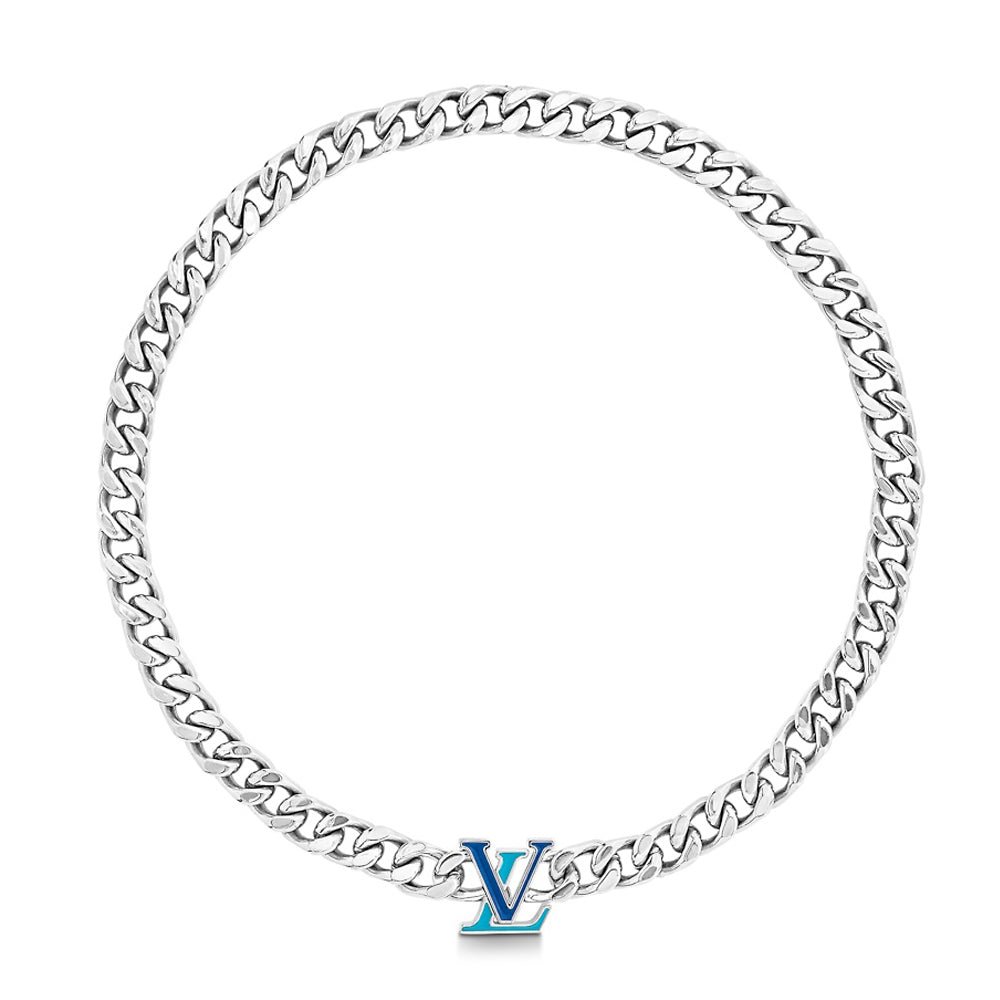 LV Silver Cuban Necklace