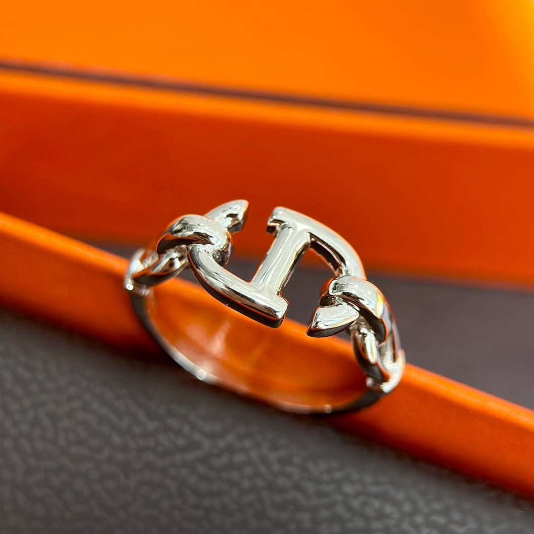 Alternative view of  Hermès Silver Chaine d'Ancre Open Ring