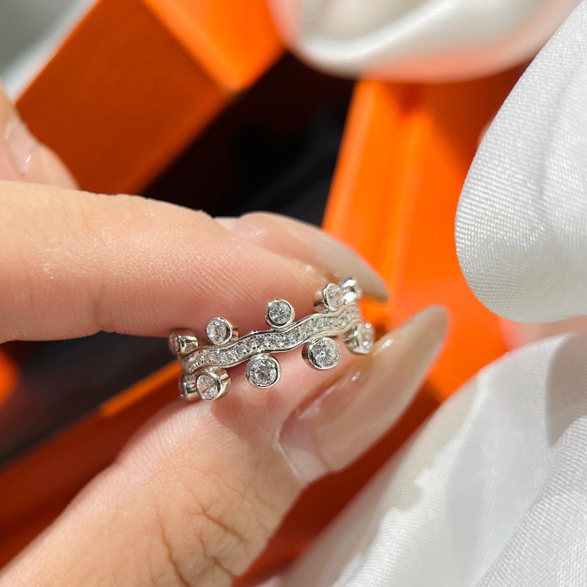 Alternative view of  Hermès Bubble Style Silver Plated Open Ring