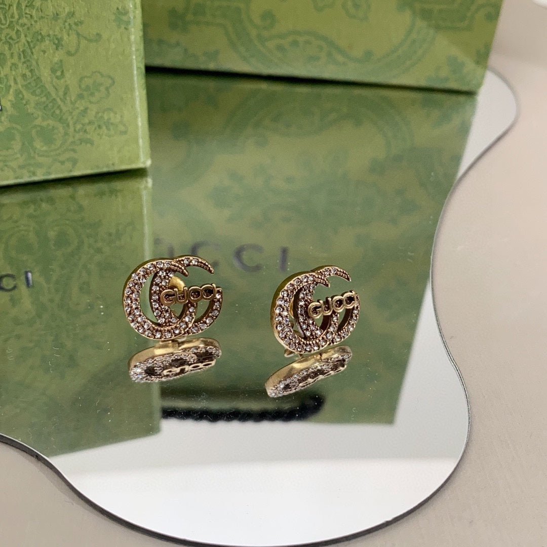 GUCCI Crystal Interlocking G Stud Earrings - Image 8