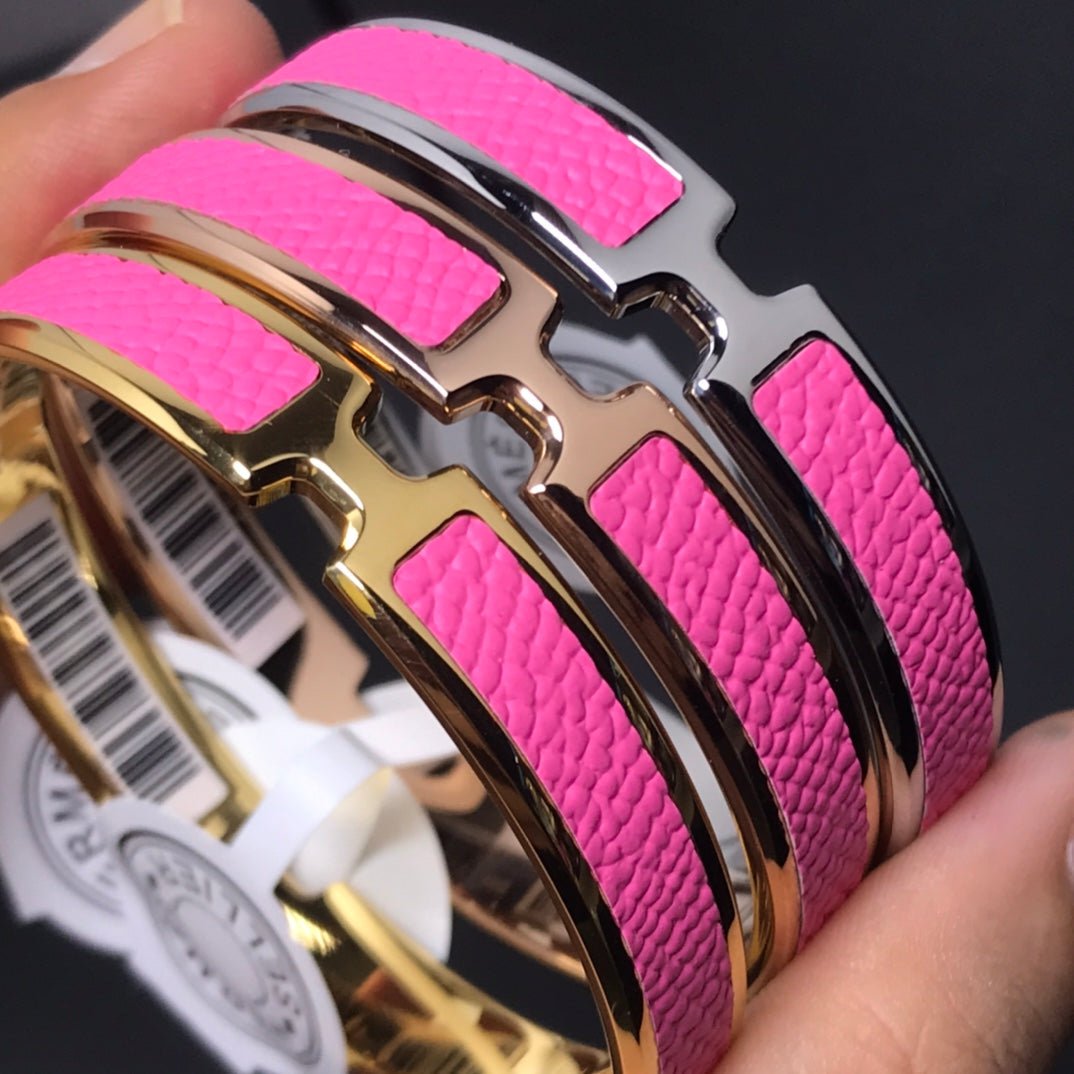 Alternative view of  Hermès O'Kelly Neon Pink & Rose Gold Bracelet