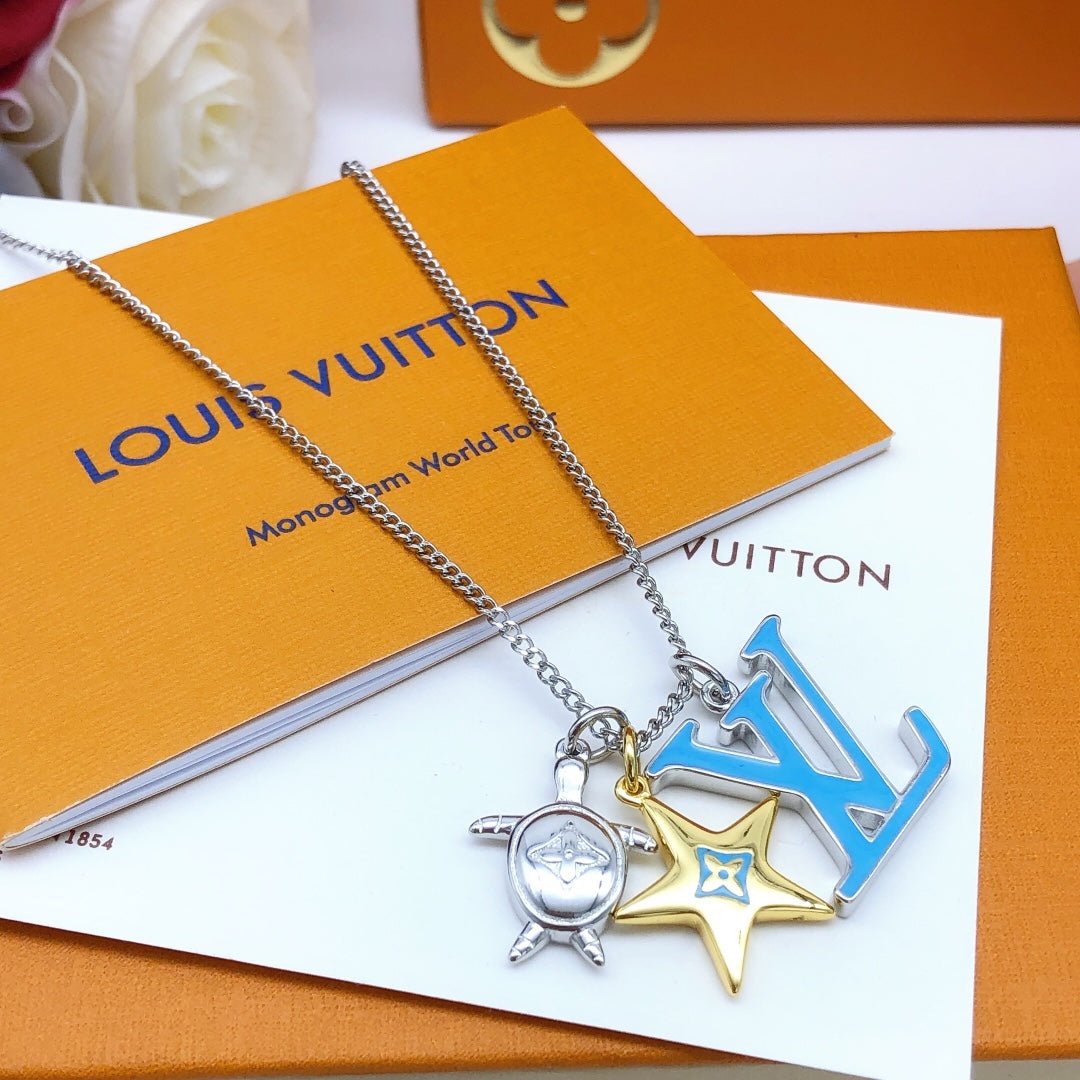 Alternative view of LV Multicolor Logo Necklace