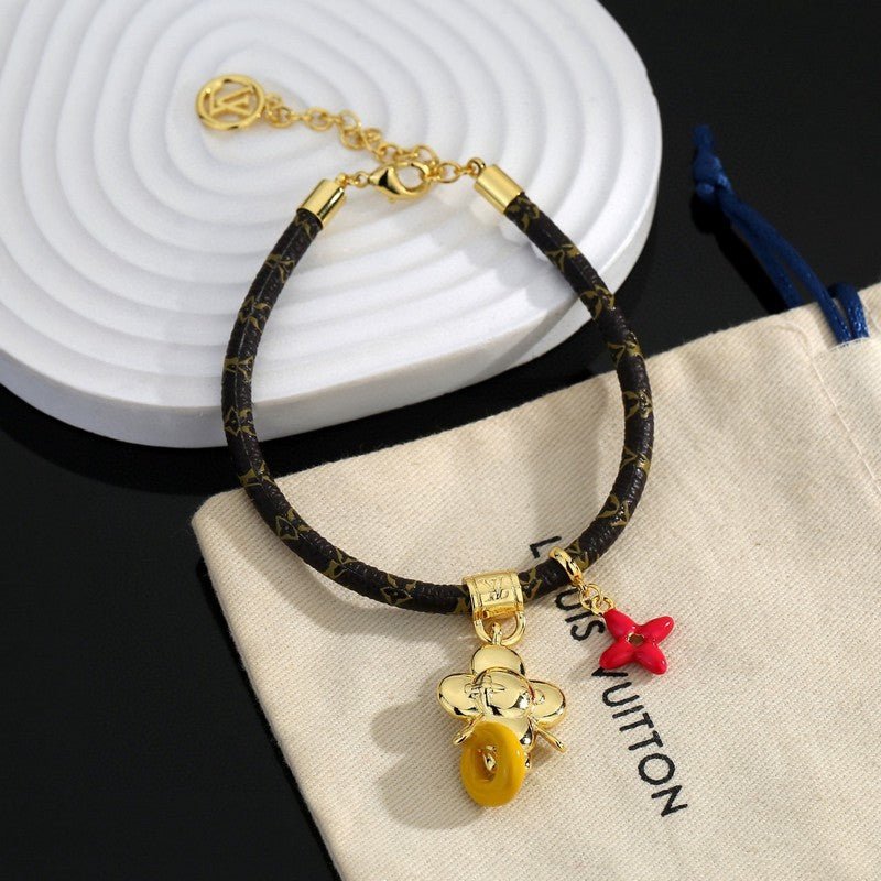 LV Leather Flower Bracelet