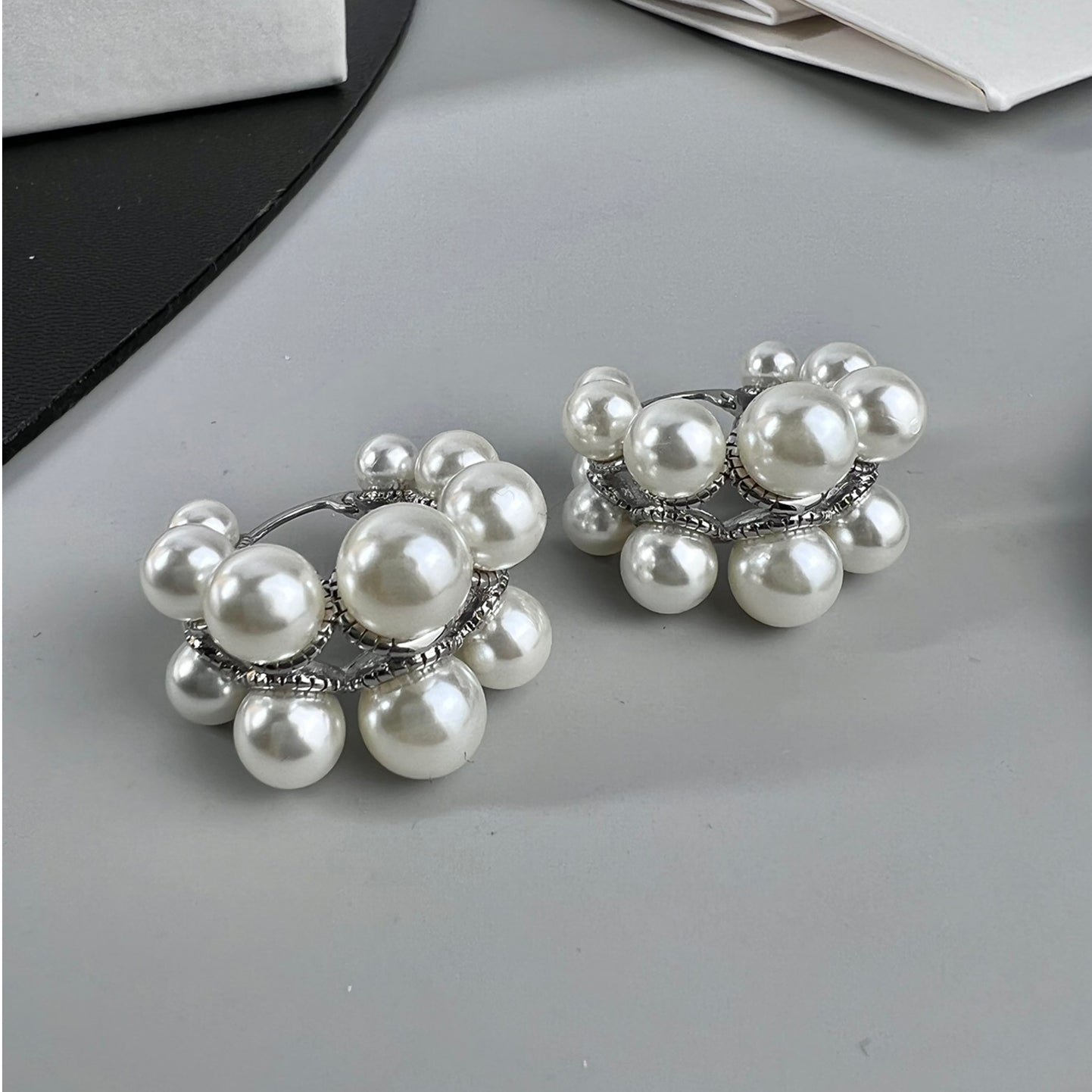 Alternative view of 18K Celine Two-Rows Pearl Earrings