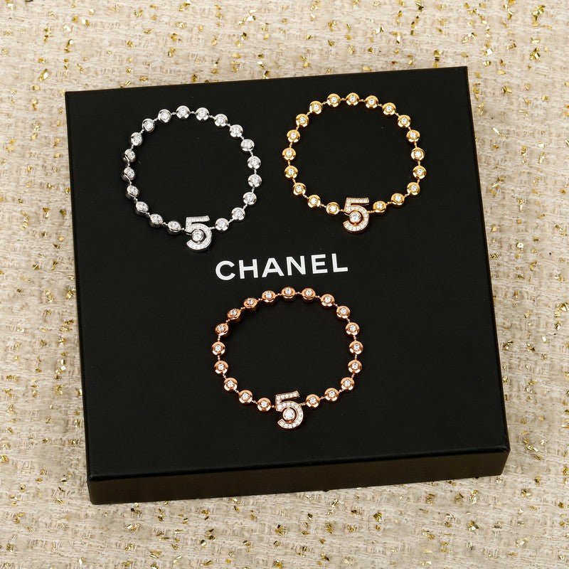 Chanel Gold Crystal No.5 Floral Bezel - Image 4