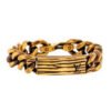  LV Vintage Textured Gold Curb Chain Bracelet