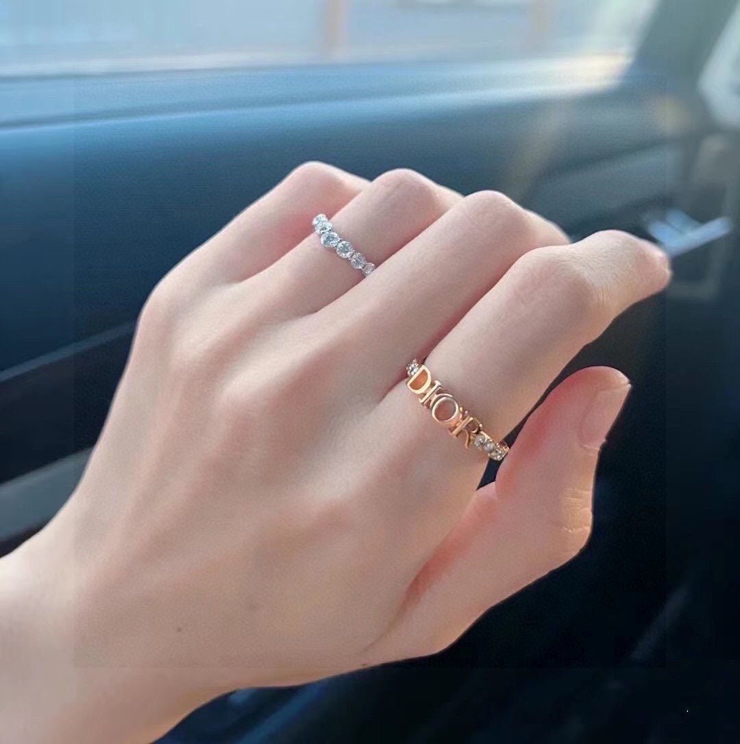 Dior Open Cuff Gold CD Logo Half Ring - Image 3