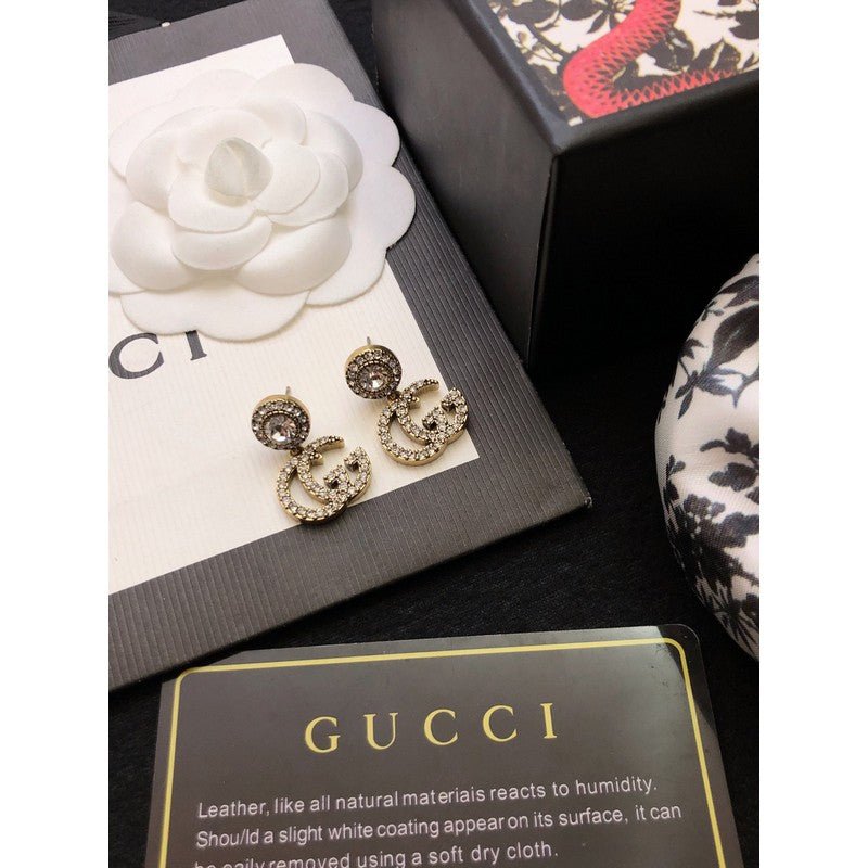 Alternative view of 18K Double Gucci GucciCrystal Pendant Earrings