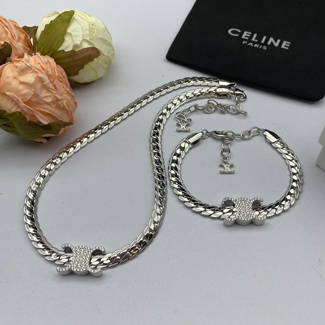 Celine Crystal Triomphe Chain Choker - Image 4
