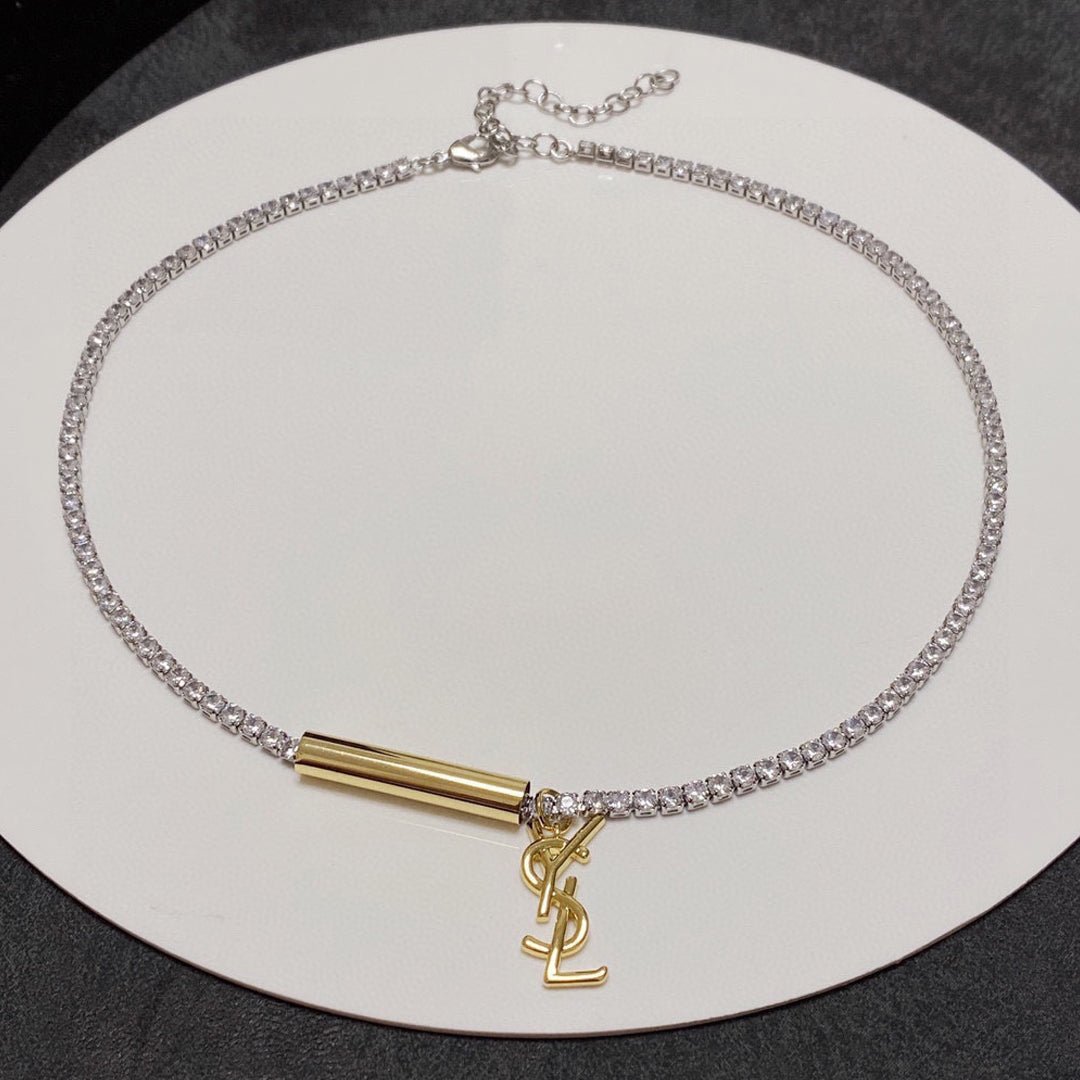 YSL Two-Tone Logo Choker