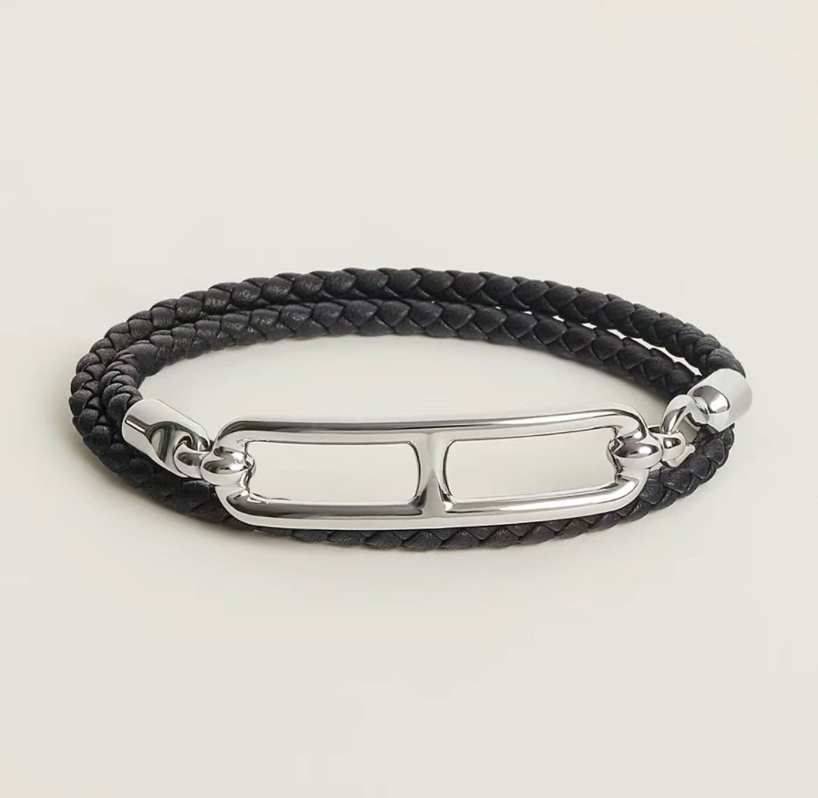 Alternative view of Hermès Braided Leather Double-Wrap Bracelet
