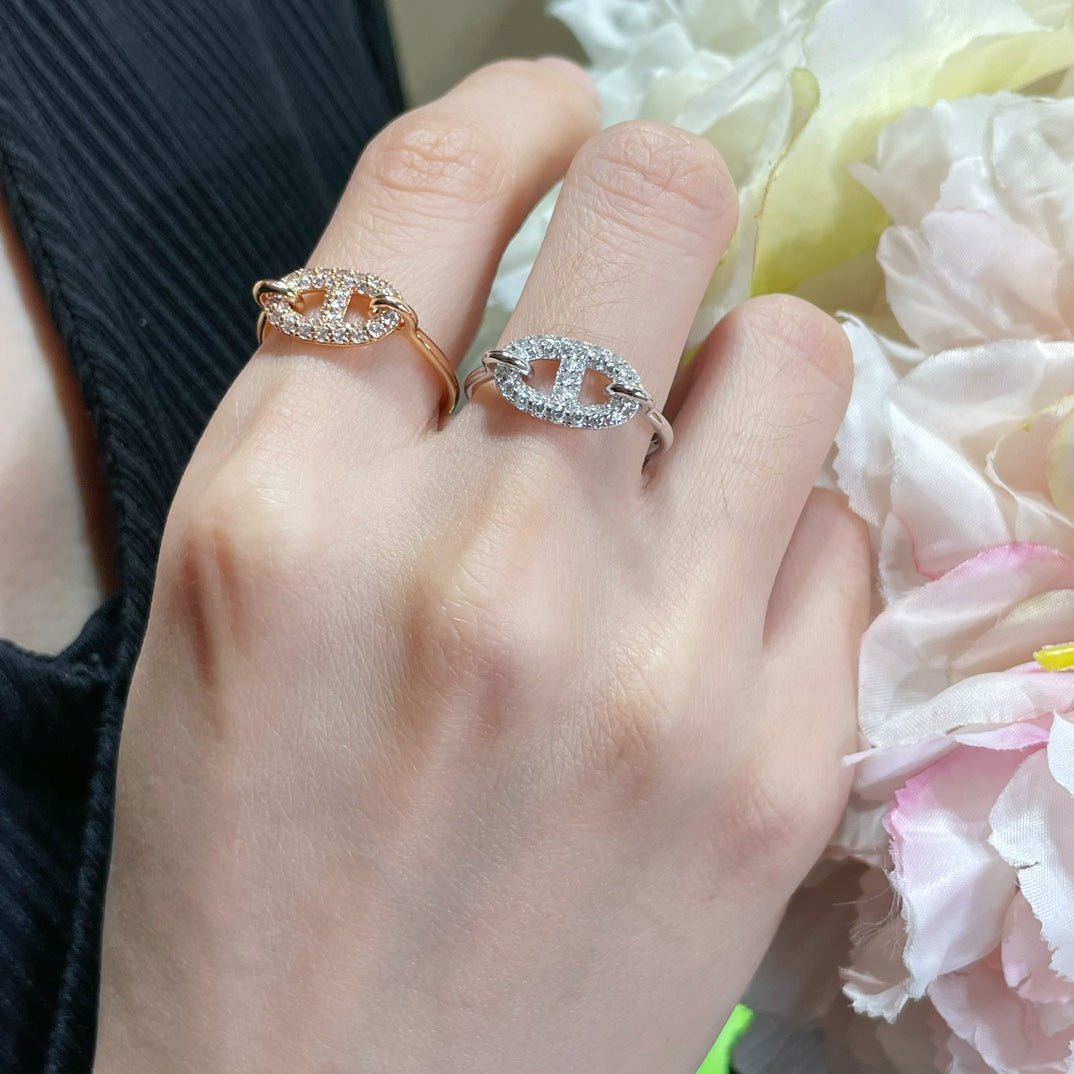 Alternative view of  Hermès White Gold Chaine d'Ancre Diamond Ring