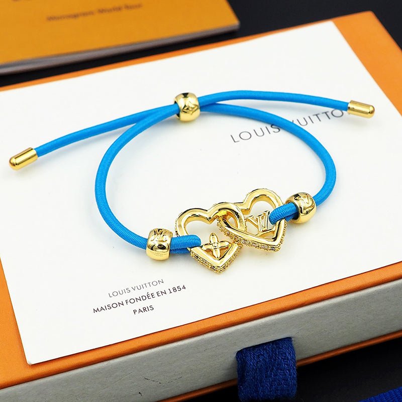 LV Blue Cord Heart Bracelet