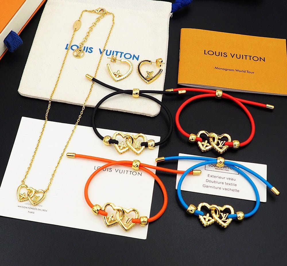 Alternative view of LV Blue Cord Heart Bracelet