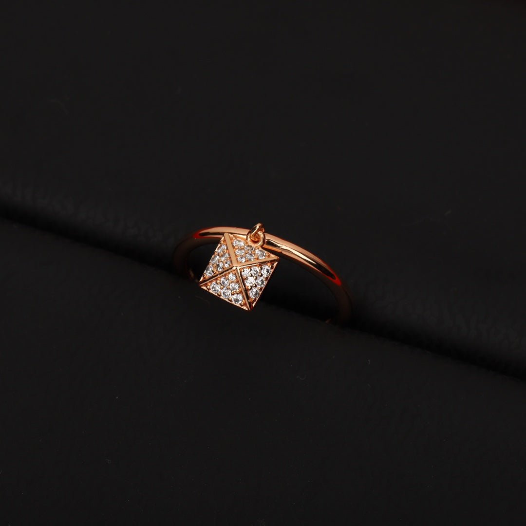 Hermès Rose Gold Diamond Pyramid Ring - Image 3