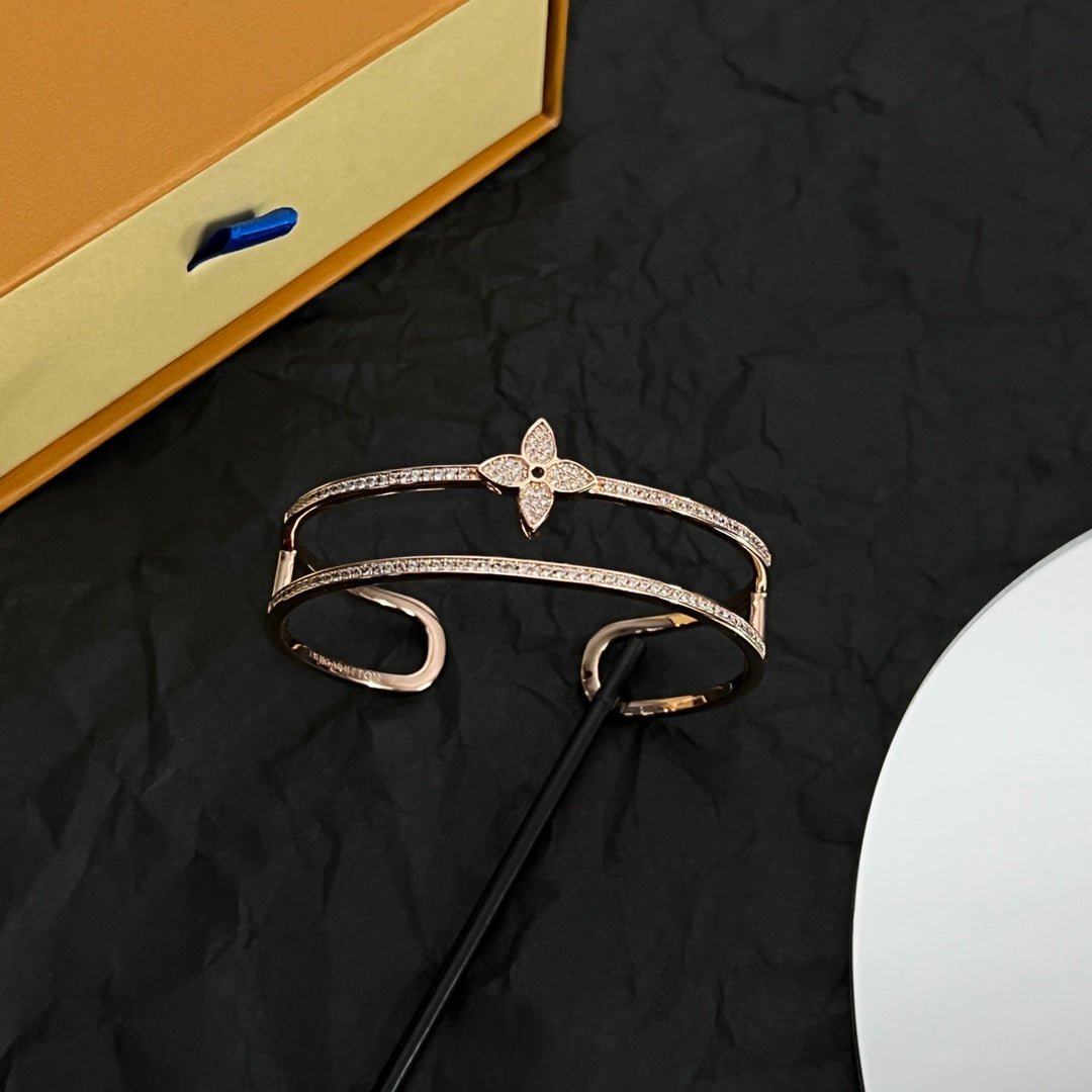 LV Rose Gold Diamond Bangle - Image 6