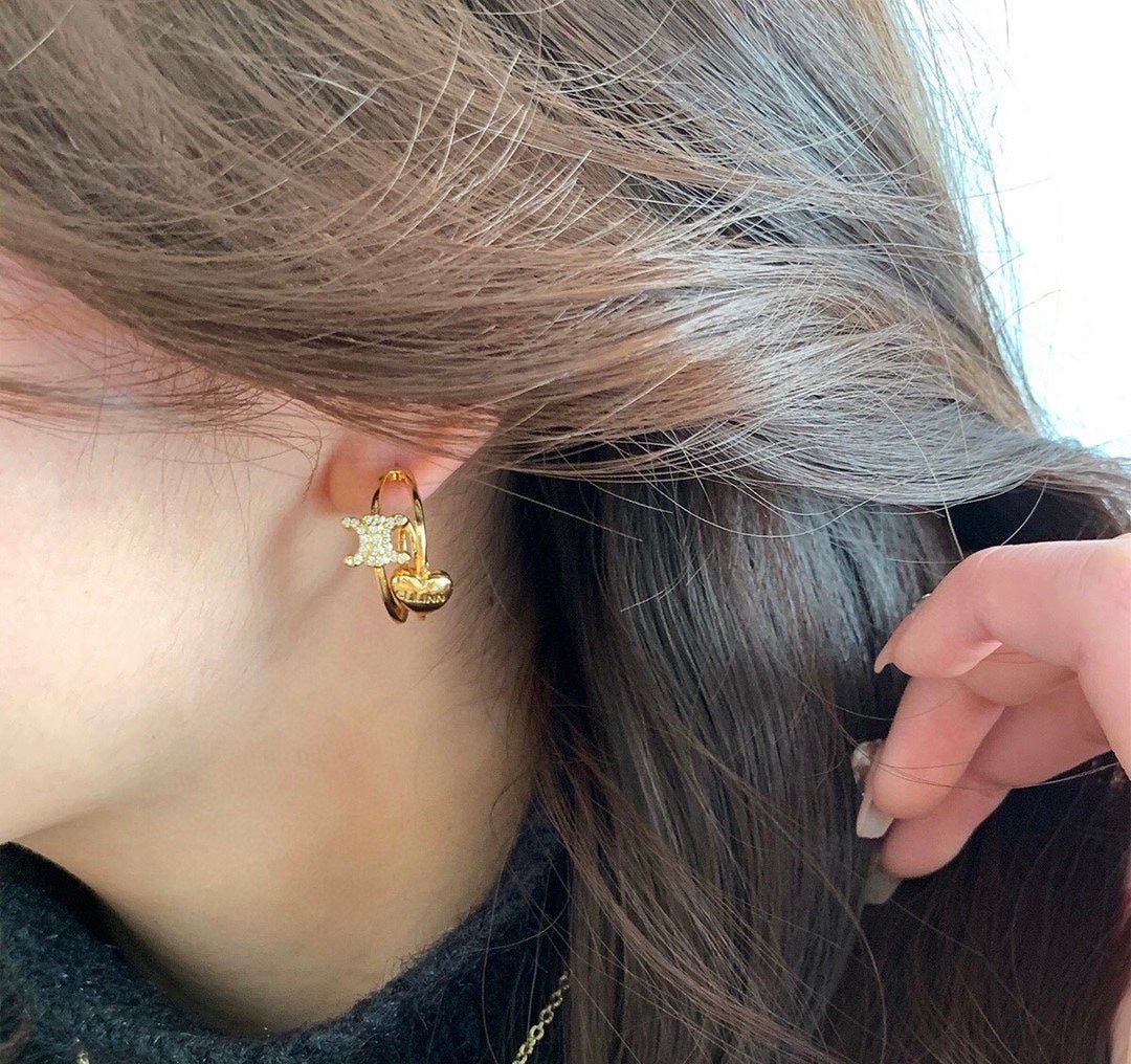 Alternative view of 18K Celine Heart Earrings