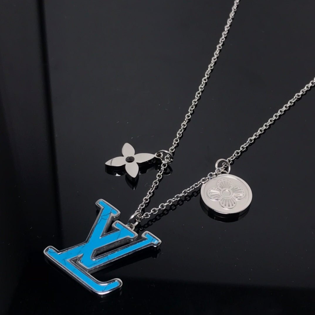 LV Blue Enamel Necklace - Image 3