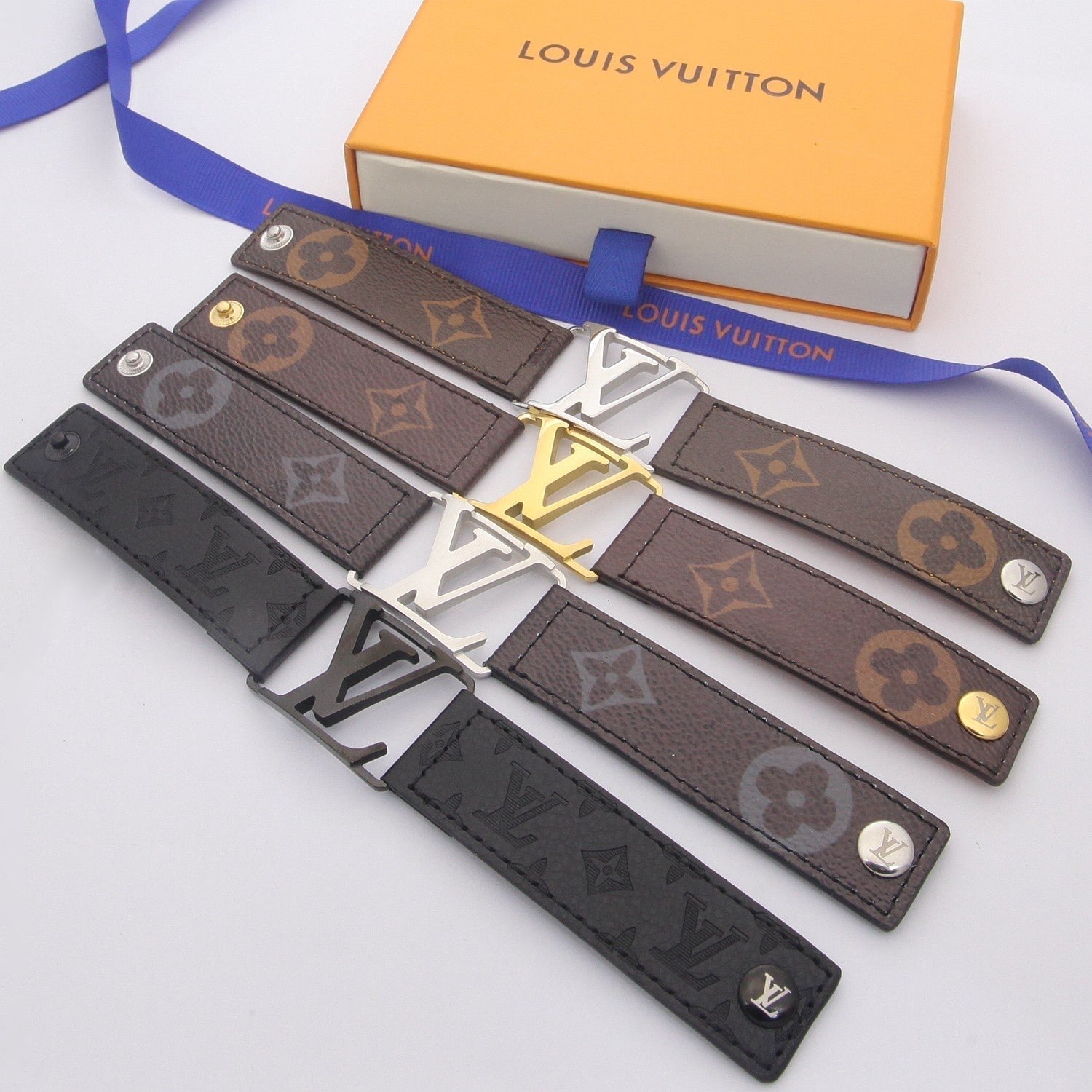 LV Monogram Leather Buckle Bracelet - Image 9