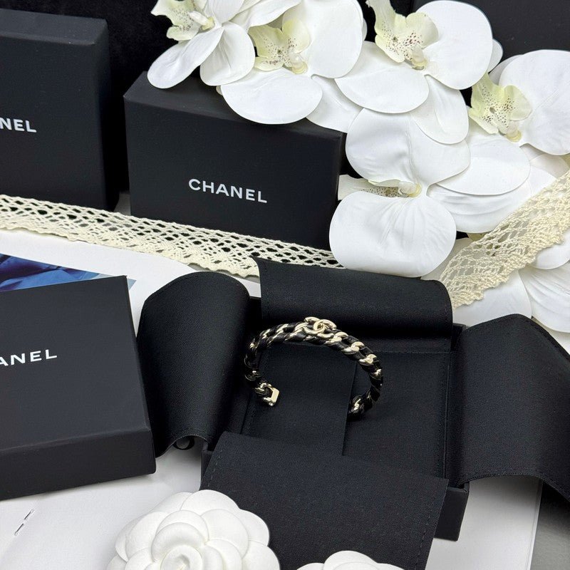 Alternative view of Chanel Leather Metal Chain Cuff Bracelet