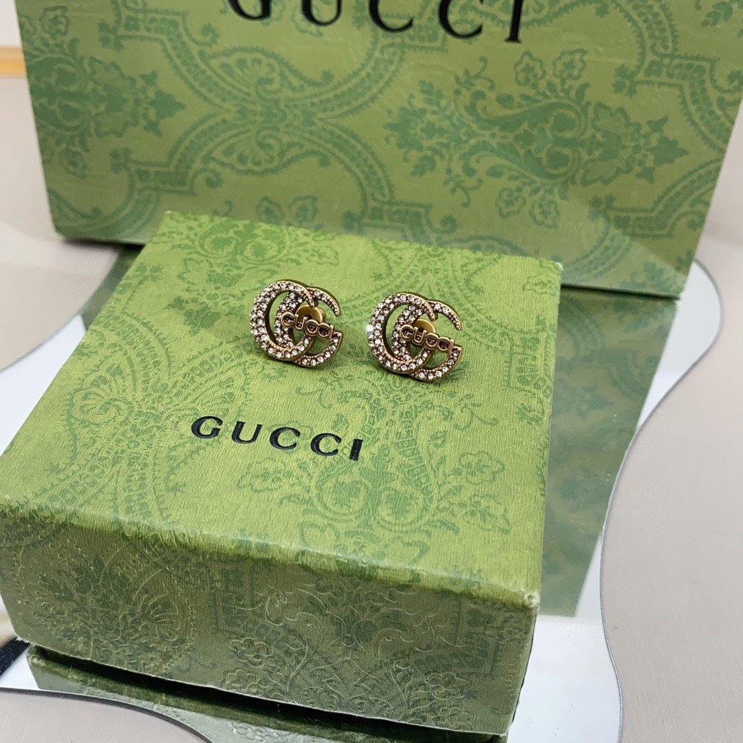 GUCCI Crystal Interlocking G Stud Earrings - Image 4