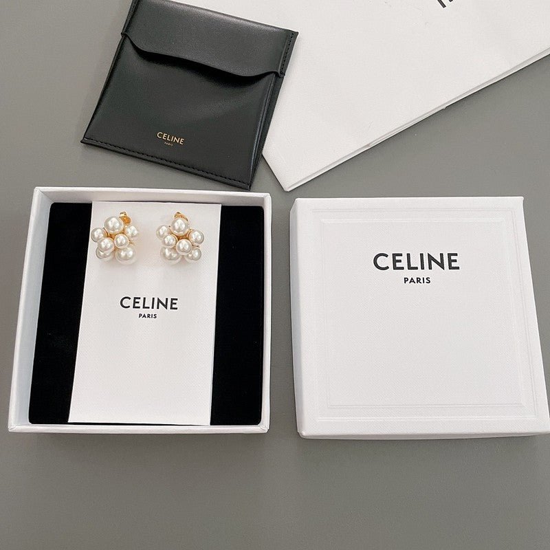 18K Celine Pearls Gold Earrings - Image 3