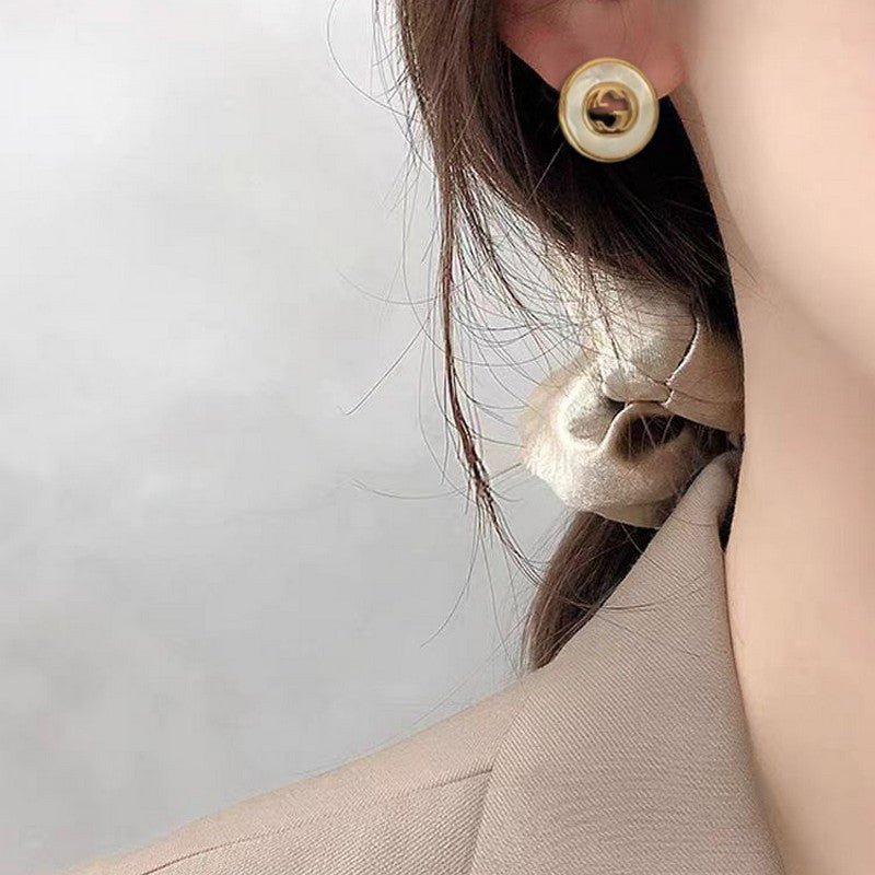 Alternative view of 18K Double Gucci Gold Pearl Earrings