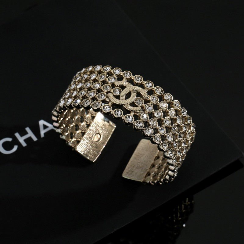 Alternative view of Chanel Gold Multi-Row Crystal CC Cuff