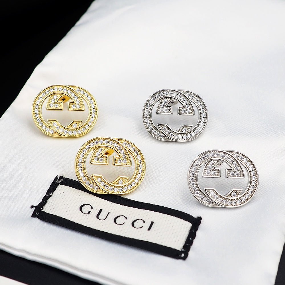 Alternative view of 18K Double Gucci Diamonds Earrings