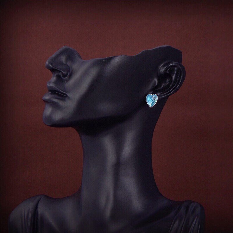 Alternative view of 18K Double Gucci Blue Heart Earrings