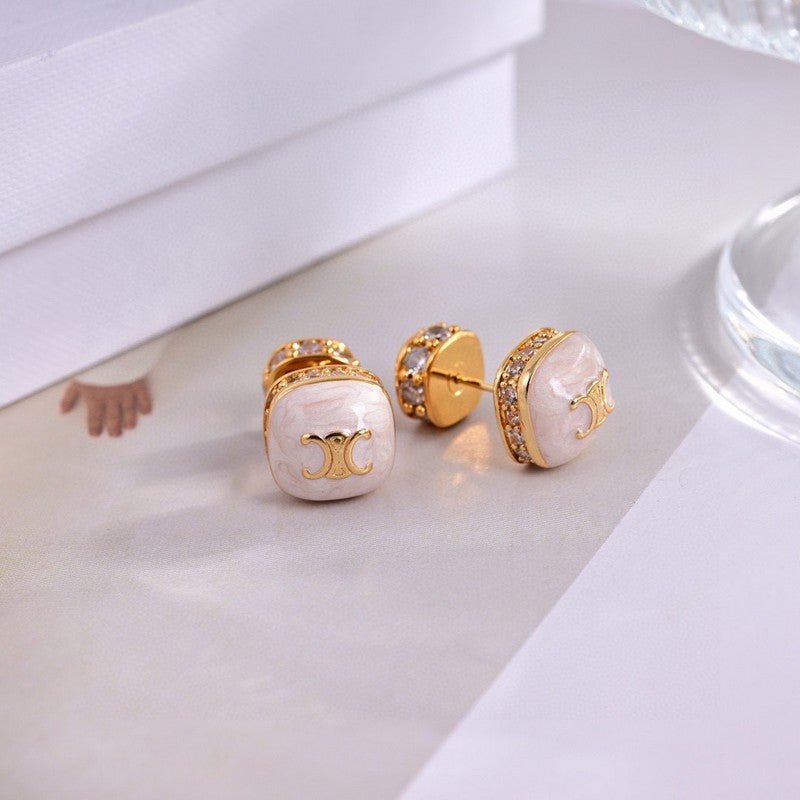 Alternative view of 18K Celine Color Square Earrings
