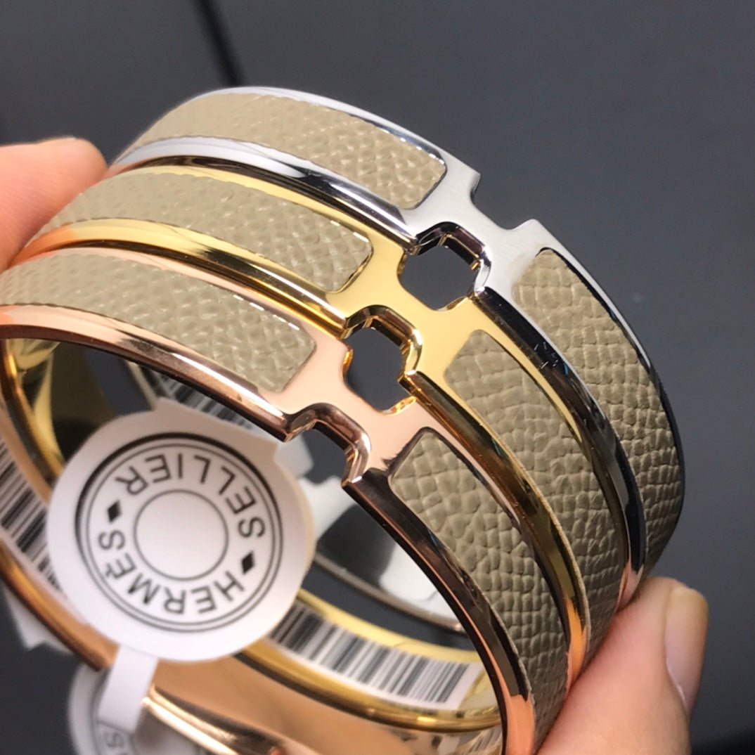 Hermès O'Kelly Etoupe Grey & Silver Bracelet - Image 5