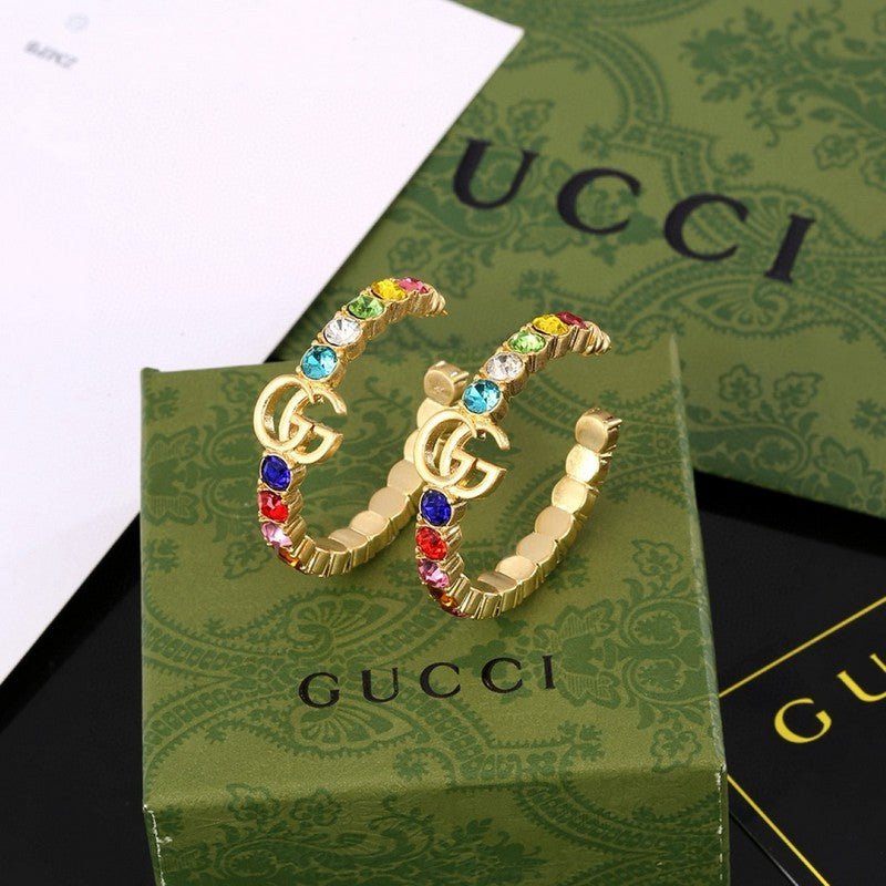 Alternative view of 18K Double Gucci Color Crystal Earrings