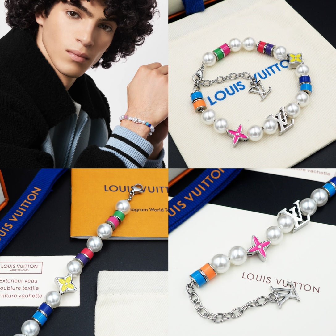 LV Multicolor Pearl Bracelet - Image 3