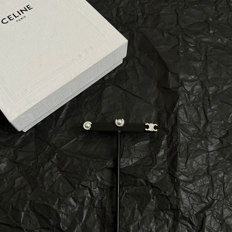 18K Celine Pearl Gold Earrings - Image 3