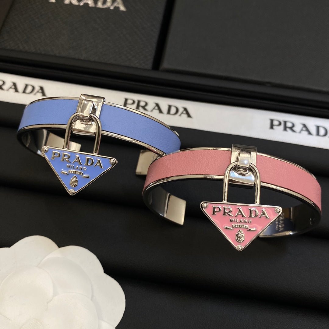 Prada Style Enamel Cuff Precious Metal - Image 4