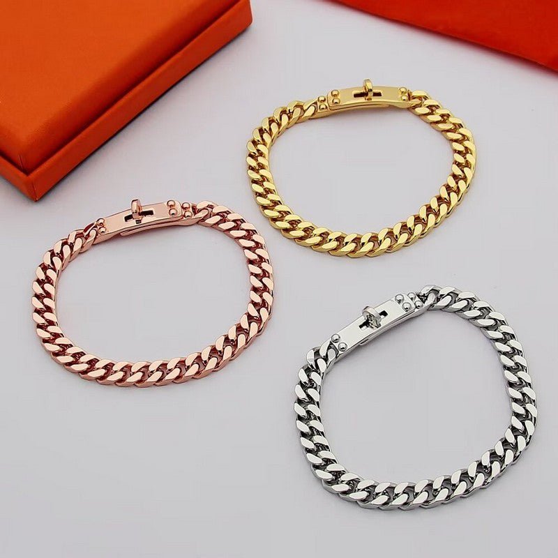 Hermès Cuban Chain Lock Clasp Bracelet Set - Image 5