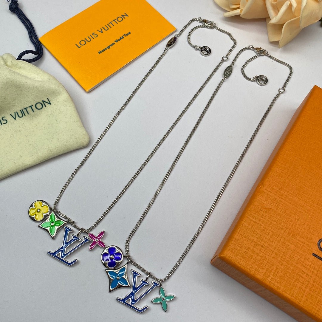 LV Multicolor Flower Mellow Necklace - Image 3