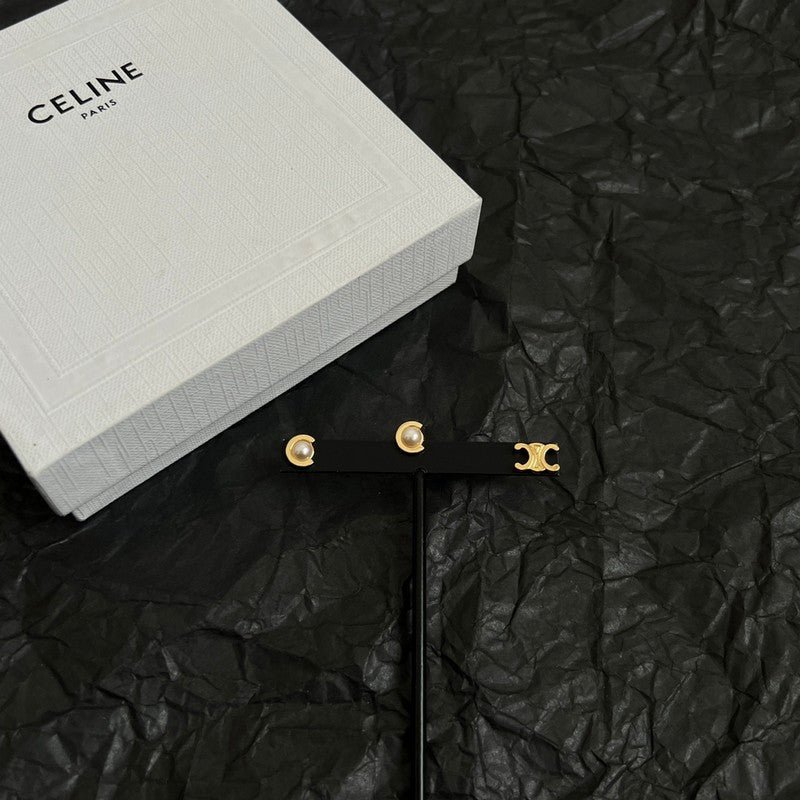 18K Celine Pearl Gold Earrings - Image 8