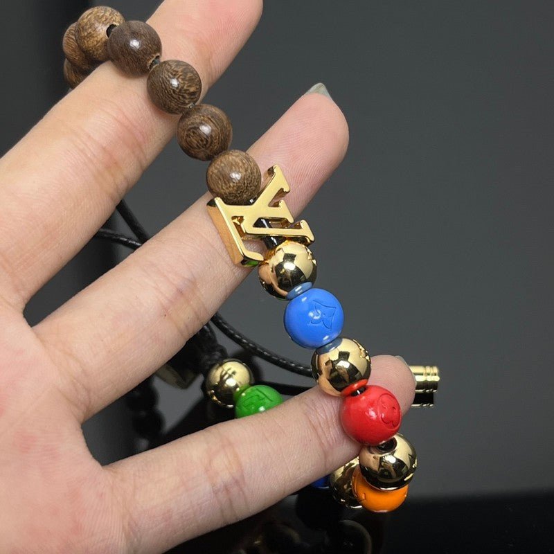 LV Wood & Bead Slider Asymmetrical Bracelet - Image 4