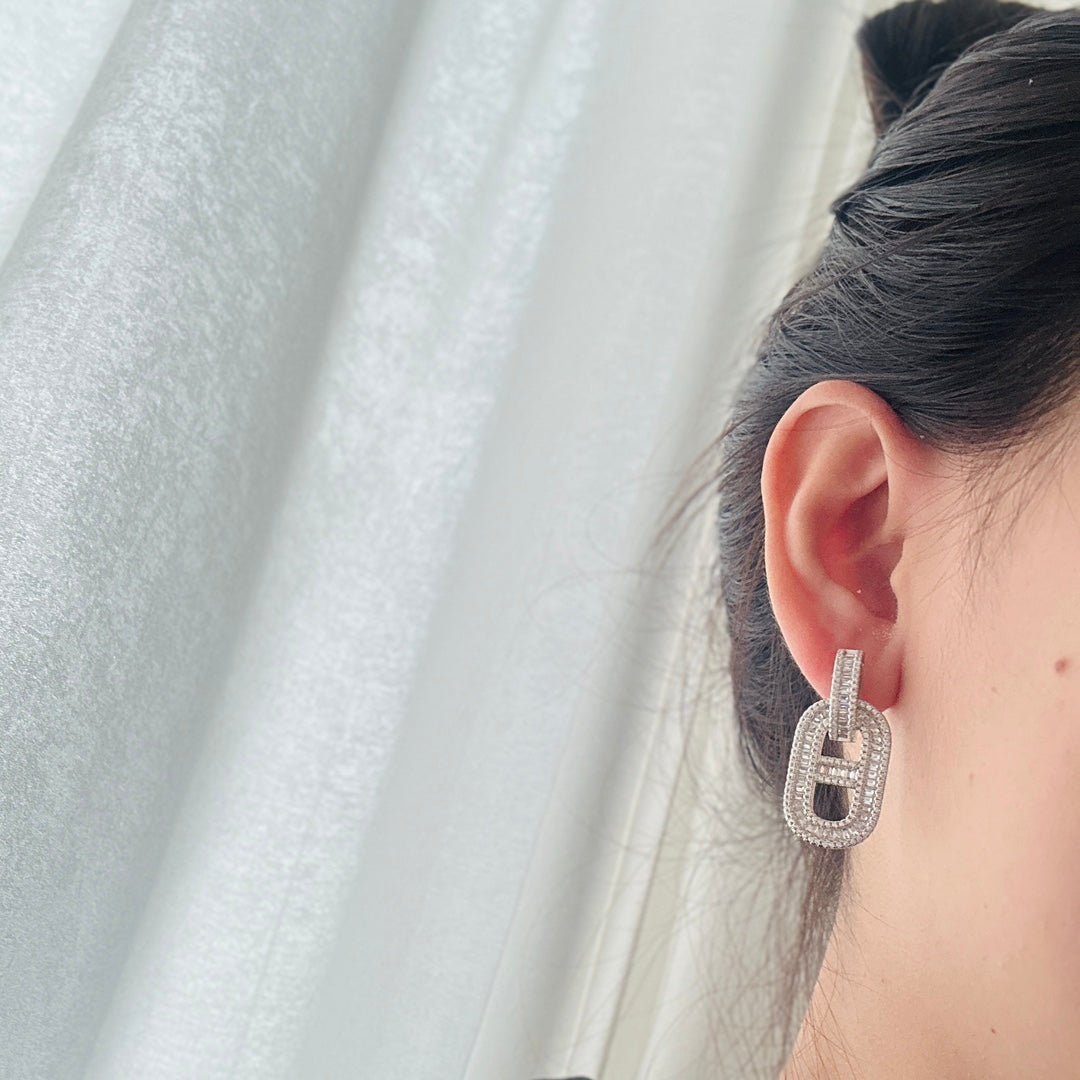 Alternative view of  Hermès White Gold Pavé Crafted Earrings