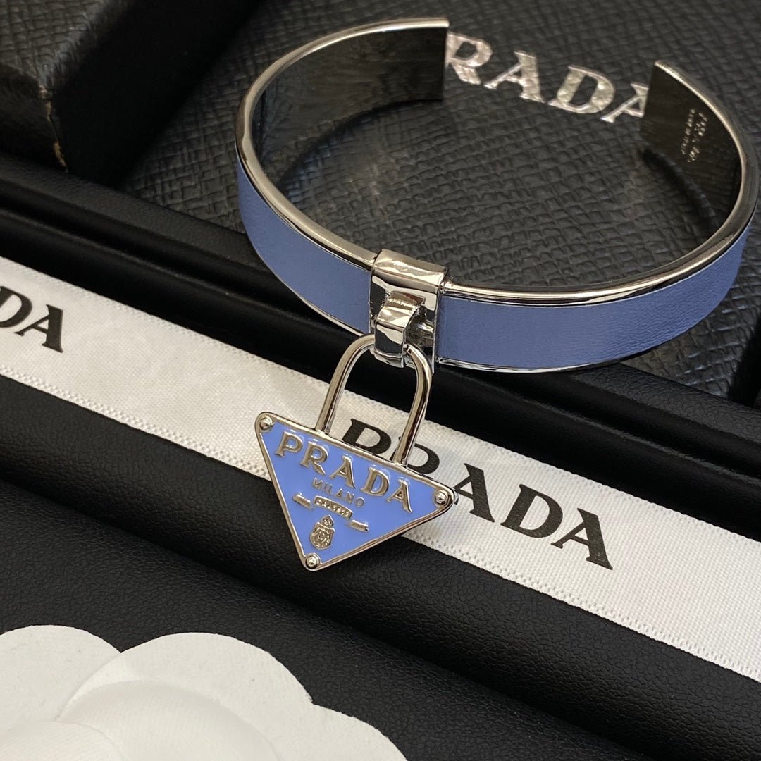 Prada Style Enamel Cuff Precious Metal - Image 5